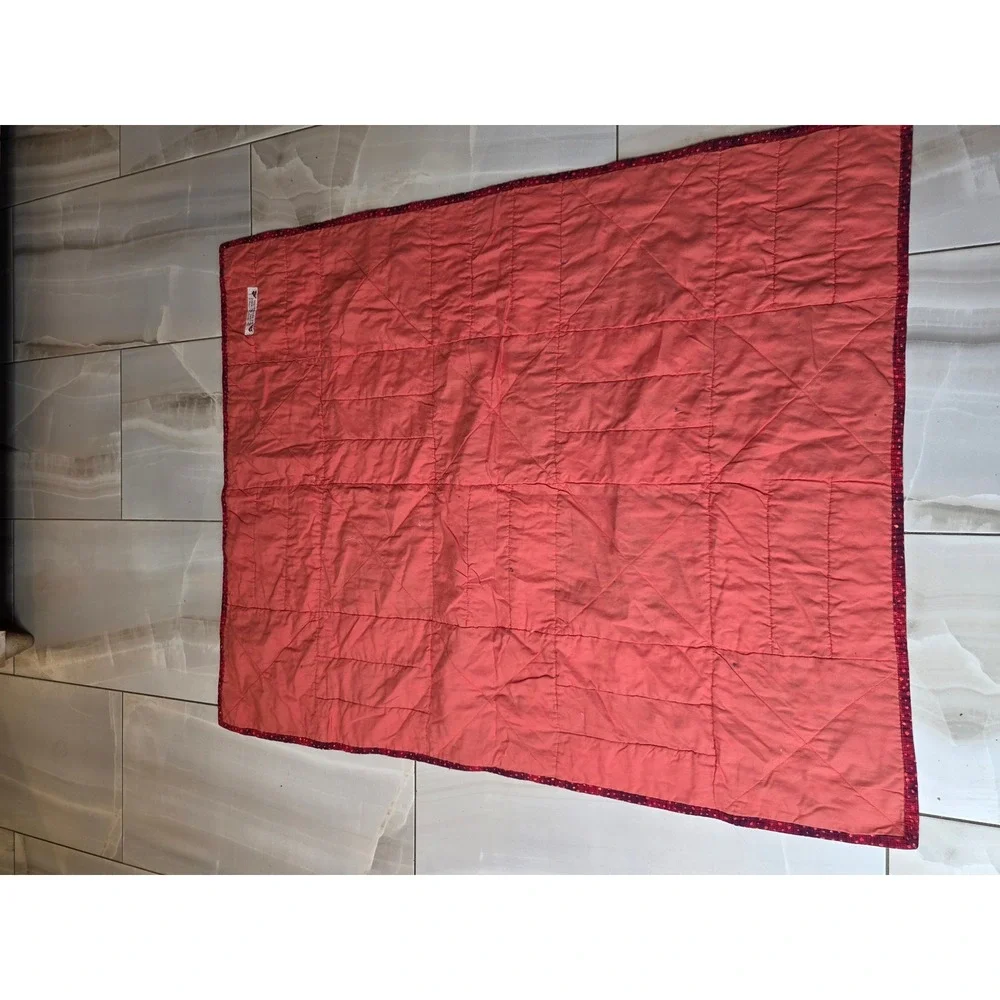 Heritage Springs Handmade Floral Patchwork Quilt Red White Blue Poppy 43x35 W1